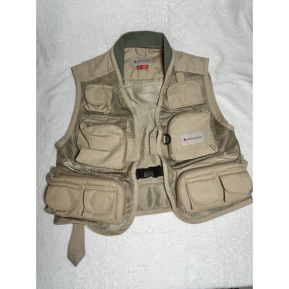 Redington Fly Fishing Vest XS Tan Mesh Multi Pocket Angler Outdoor